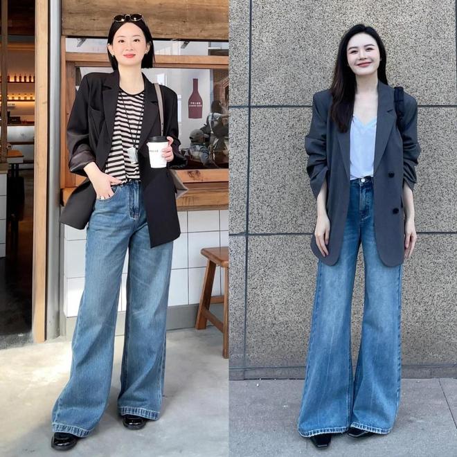 40+女生这样穿更减龄时髦春天“西装+牛仔裤”太养眼(图3)